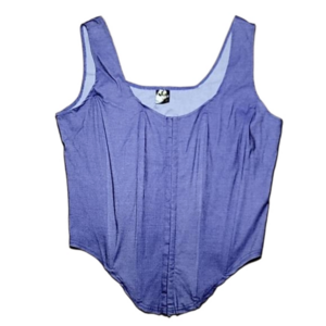 Double Heart Purple Scoop Neck Sleeveless Corset Top Size 2X